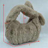 Fluffy Plush Knotted Handle Shoulder Bag