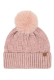 C.C Weaving Texture Knit Pom Beanie