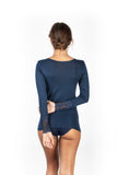 Mare Luxury Merino Wool Blend Women's Lace -Trimmed Long Sleeved Top (S - XL). Proudly Made in Italy (419)