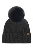 C.C Cable Pom With Pearl Embellishments Beanie