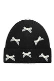C.C Mini Velvet Bow Cuff Beanie