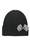 C.C Rhinestone Bow Cuff Beanie
