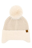 C.C Fur Earflap Pom Beanie