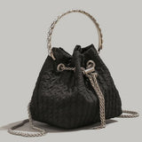 Rhinestone chain handbag women, fashion drawstring bucket bag evening clutch purse party Prom bag Party purse Prom bags clutches
