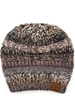 Women's Multi Color Cable Knit Beanie