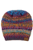 Women's Multi Color Cable Knit Beanie