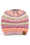 Women's Multi Color Cable Knit Beanie