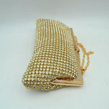 Rhinestone Evening Clutch Bag with Detachable Chain Shoulder Strap and Crystal Embellished Clasp