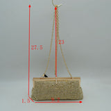 Rhinestone Evening Clutch Bag with Detachable Chain Shoulder Strap and Crystal Embellished Clasp