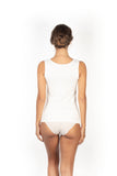 MaRe Premium Quality Cotton Wool Blend Women Tank Top with Macramé Lace. Proudly Made in Italy.