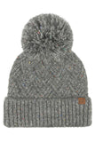 C.C Criss-Cross Pattern Yarn Pom Beanie