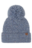 C.C Criss-Cross Pattern Yarn Pom Beanie