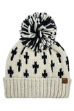 C.C Cross Pattern All Over Yarn Big Pom Beanie