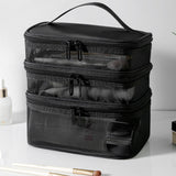 Mesh cosmetic bag, lightweight large capacity three-layer toilet bag, double-layer storage bag, travel mesh bag, tool storage box portable, Mesh ShowerTote Bag,