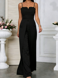 Sexy Fitted Slit Strapless Jumpsuit