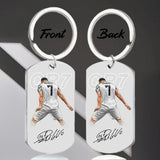 Personalized Keychains for Women Customized Key Chains Men Engraved Name Inspirational Stainless Steel Dog Tag