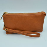 Minimalist Wristlet Clutch Bag with Metallic Zipper