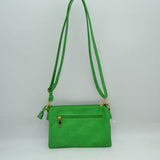 Multi-Zipper Crossbody Bag with Adjustable Strap and Gold Hardware