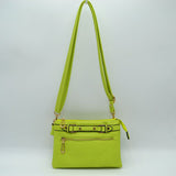 Multi-Zipper Crossbody Bag with Adjustable Strap and Gold Hardware