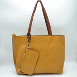 PU Vegan Leather 2 in 1 Tote Crossbody Handbag