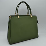 Structured Top Handle Handbag with Zipper Closures