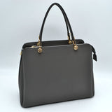 Structured Top Handle Handbag with Zipper Closures