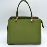 Structured Top Handle Handbag with Zipper Closures
