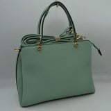 Structured Top Handle Handbag with Zipper Closures