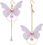Faux Fur Pom Pom Tassel Drop Dangle Earrings Set