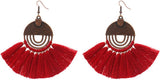 Faux Fur Pom Pom Tassel Drop Dangle Earrings Set