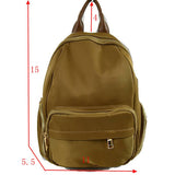 Multi-Pocket Casual Backpack with Metallic Zippers