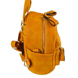 Textured Mini Backpack with Front Zipper Pocket