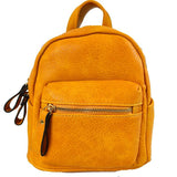 Textured Mini Backpack with Front Zipper Pocket