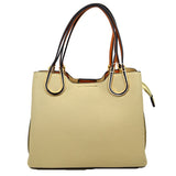 Textured Faux Leather Horseshoe Handle Women's Tote Bag