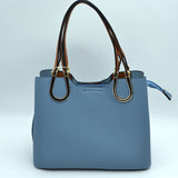 Textured Faux Leather Horseshoe Handle Women's Tote Bag