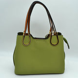 Textured Faux Leather Horseshoe Handle Women's Tote Bag