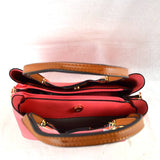 Textured Faux Leather Horseshoe Handle Women's Tote Bag