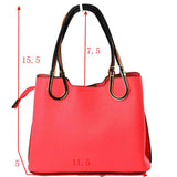 Textured Faux Leather Horseshoe Handle Women's Tote Bag