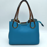 Textured Faux Leather Horseshoe Handle Women's Tote Bag