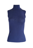 EGI Exclusive Collections Women's Modal Cashmere Blend Mock Neck Sleeveless Top. Proudly Made in Italy (5239)