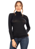 EGI Exclusive Collections Women's Modal Cashmere Blend Mock Neck Long Sleeves Top. Proudly Made in Italy (5249)