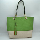 2 n1 Vegan Tote Handbag Pouch Faux Leather Tote Bag
