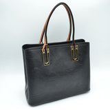 Solid Faux Leather Tote Bag Shoulder Bag