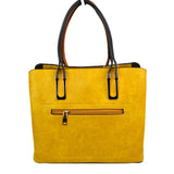 Solid Faux Leather Tote Bag Shoulder Bag