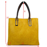 Solid Faux Leather Tote Bag Shoulder Bag