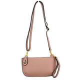 Pebbled Crossbody Clutch Bag with Removable Straps