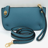 Pebbled Crossbody Clutch Bag with Removable Straps