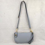 Pebbled Crossbody Clutch Bag with Removable Straps