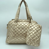 2-in-1 Large Quilted Tote Bag with Pouch