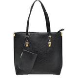 Soft Faux Leather Tote Handbag With Wallet
